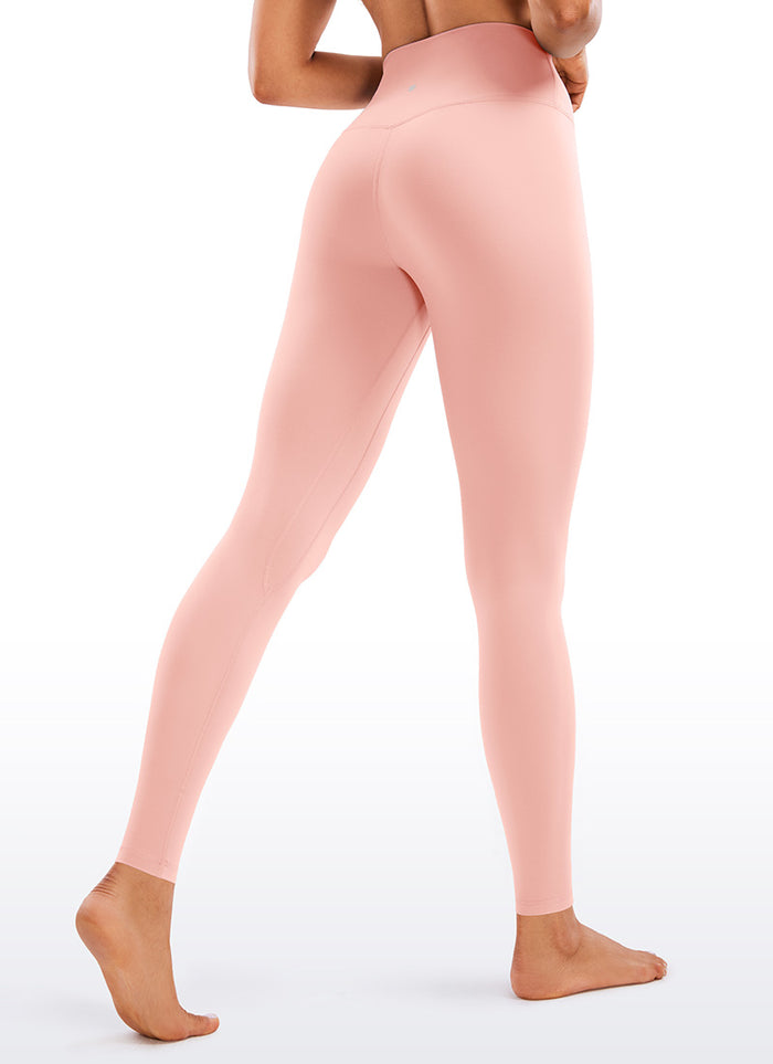 CRZ YOGA Women's Yoga High Rise Brushed Nakedfeel Leggings 28'' Pink Puff