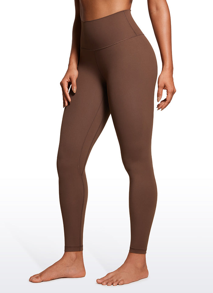 CRZ YOGA Women's Yoga High Rise Brushed Nakedfeel Leggings 28'' Coffee Brown