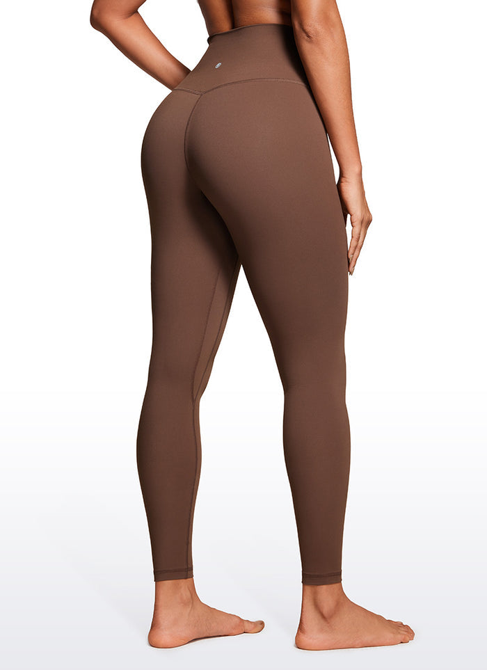 CRZ YOGA Women's Yoga High Rise Brushed Nakedfeel Leggings 28'' Coffee Brown