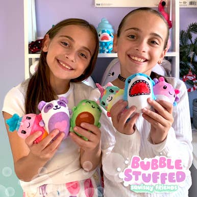 Bubble Stuffed Squishy Friends Original Plush Wrapped Fidget Top Trenz Inc