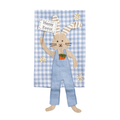 Bunny Dangle Leg Towel in Blue Mud Pie TEA TOWEL