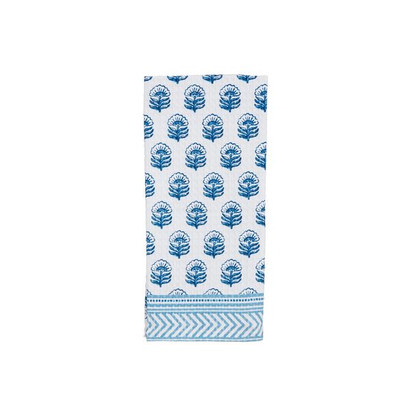 Buti Blue Block Print Towel
