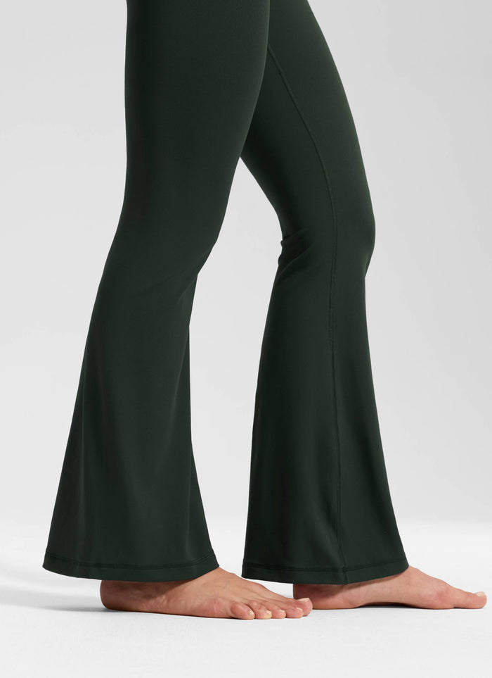 CRZ YOGA Women Butterluxe V Crossover High Waist Flare Leggings 31" Legend Green