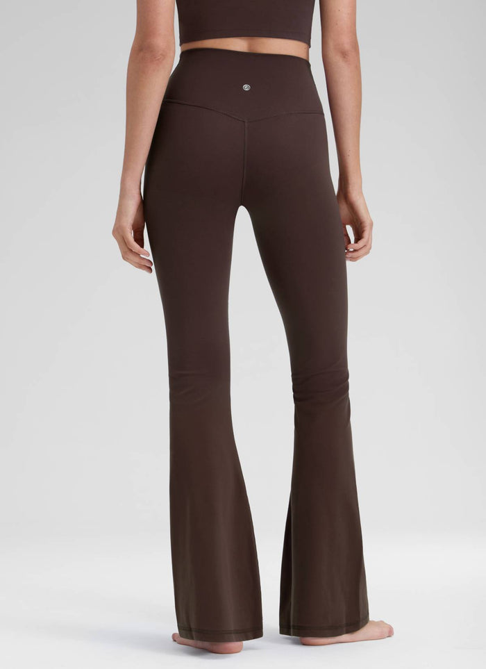 CRZ YOGA Women Butterluxe V Crossover High Waist Flare Leggings 31" Hot Fudge Brown