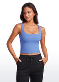 CRZ YOGA Women's Yoga Butterluxe Tight Fit Tank Tops Square Neck Wild Indigo
