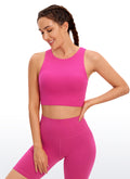 CRZ YOGA  Women's Yoga Low Support Butterluxe Tank High Neck Racerback Hibiscus Purple