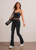 CRZ YOGA Women  Butterluxe High Waist Pockets Mini Flared Leggings 32" Black