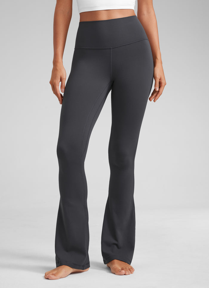 CRZ YOGA Women  Butterluxe High Waist Pockets Mini Flared Leggings 32" Mysterious Grey