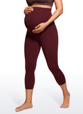 CRZ YOGA Women's Maternity Leggings Super High Rise Butterluxe 21'' Red Merlot