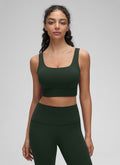 CRZ YOGA Women's Yoga Low Support Butterluxe Sport Bra U Back Longline Legend Green