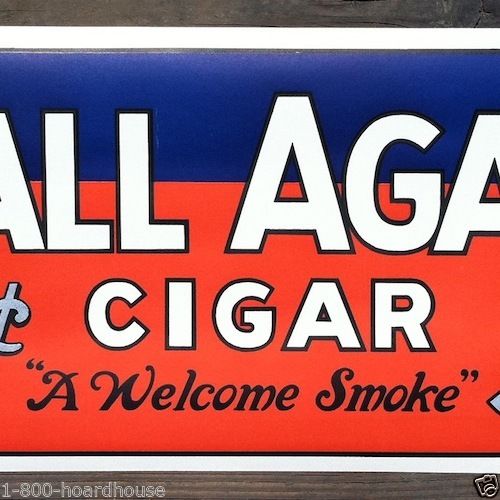 CALL AGAIN FIVE CENT CIGAR Store Poster 1920s