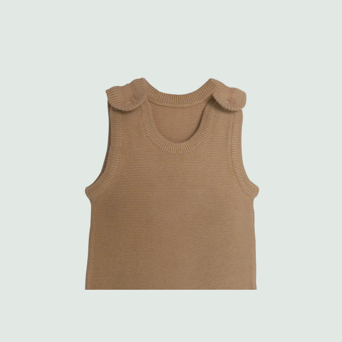Caramel Baby Romper - Front View