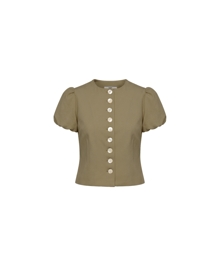 CAROLYN PUFF SLEEVE BLAZER MARTINI OLIVE