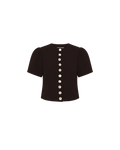 CAROLYN SHORT SLEEVE BLAZER ESPRESSO