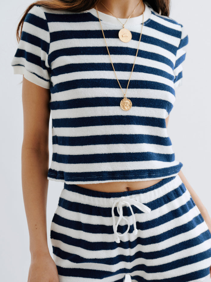 New Navy Ivory Stripe