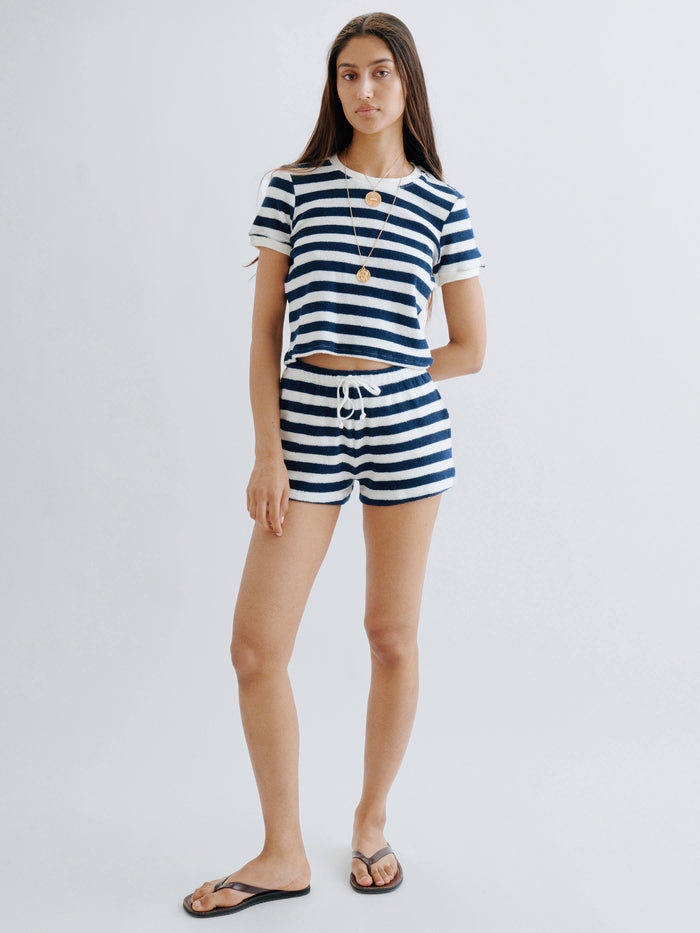 New Navy Ivory Stripe