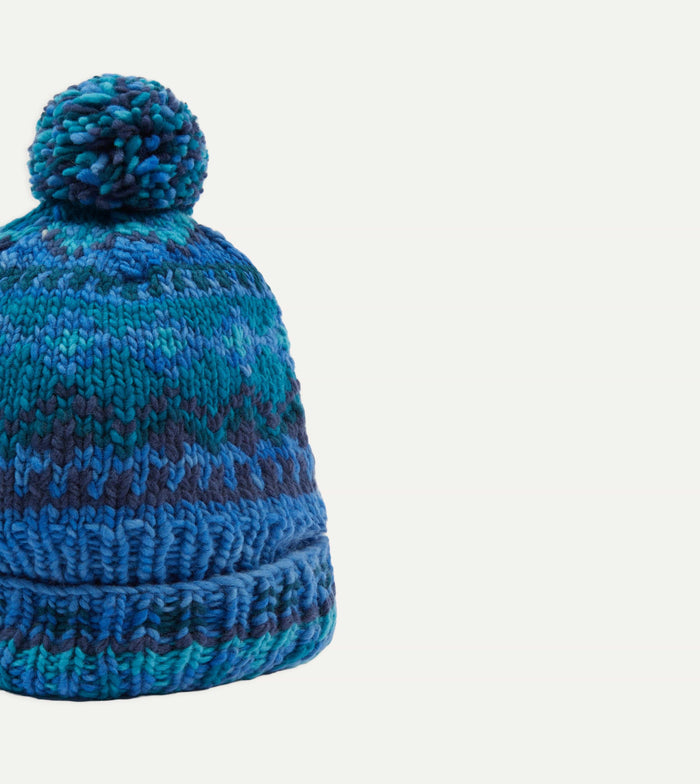 Chamula Blue Fairisle Merino Knit Cap