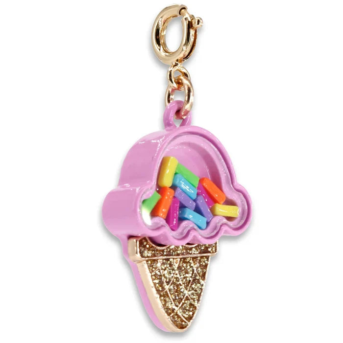 Charm It! - Gold Ice Cream Cone Shaker Charm