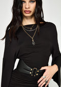 Chasm Oval Detail Waist Belt - Gold