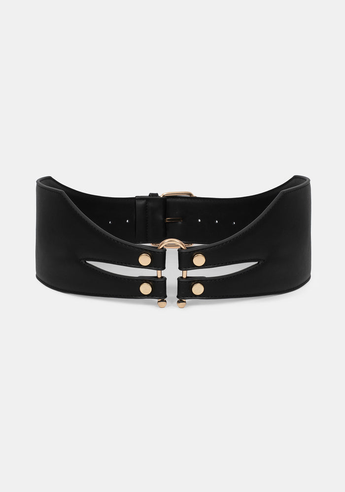 Chasm Oval Detail Waist Belt - Gold