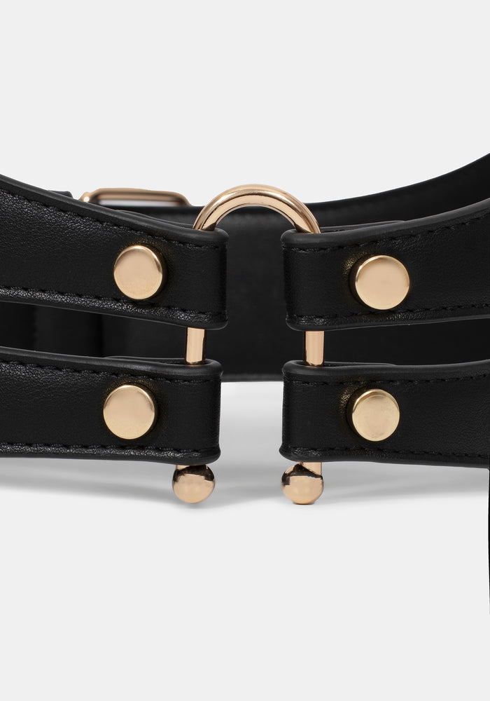 Chasm Oval Detail Waist Belt - Gold