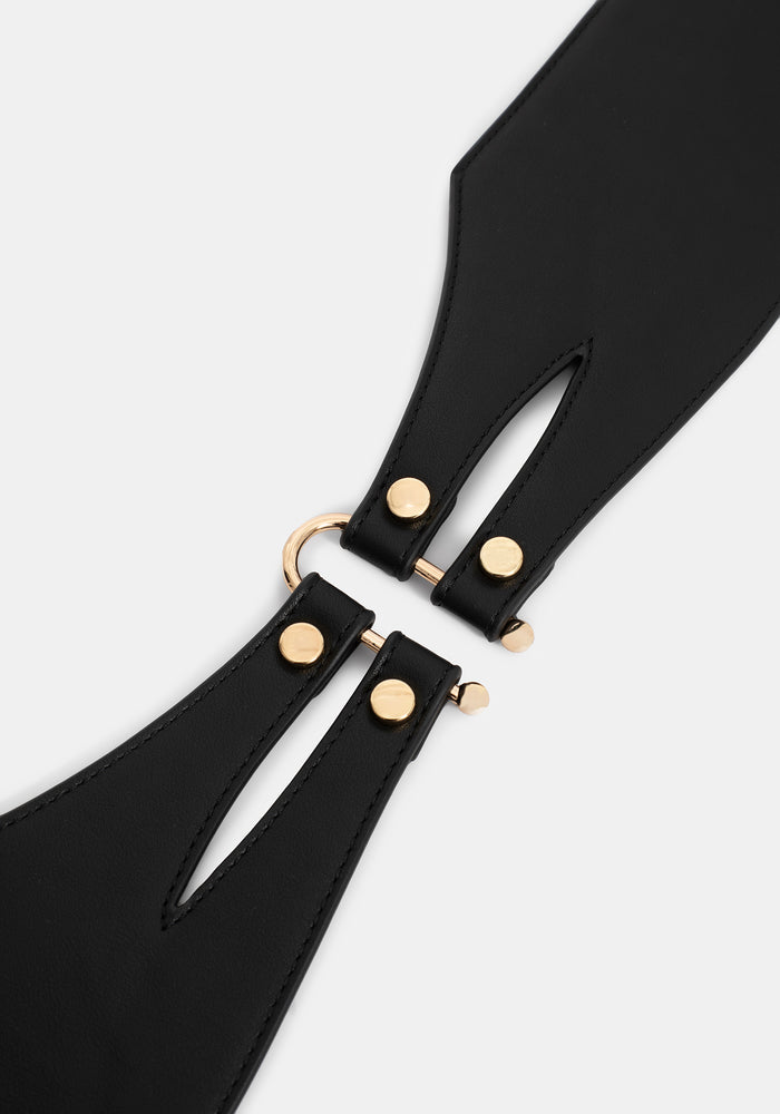 Chasm Oval Detail Waist Belt - Gold