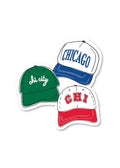 Chicago Baseball Hats Sticker