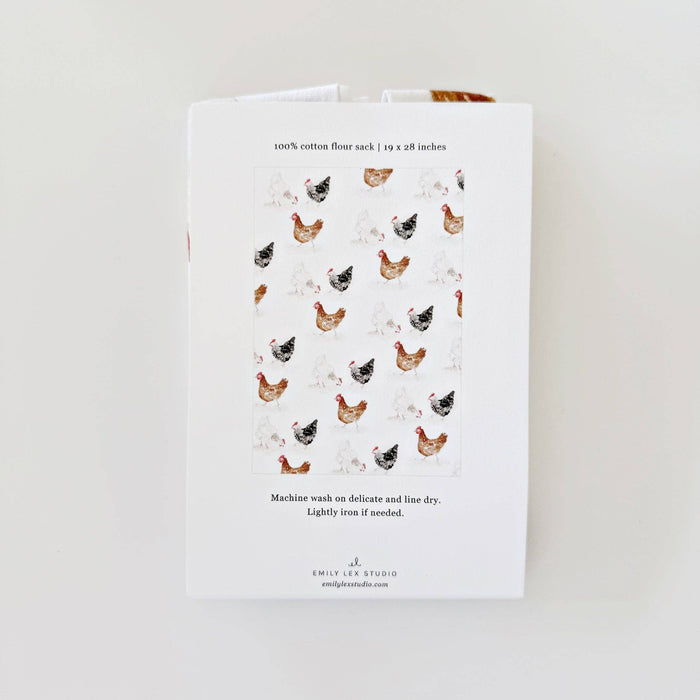 Chickens tea towel emily lex studio