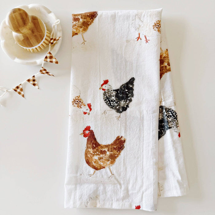 Chickens tea towel emily lex studio