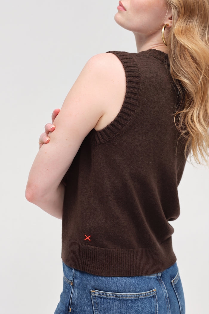 Chocolate Wool-Cashmere Tank