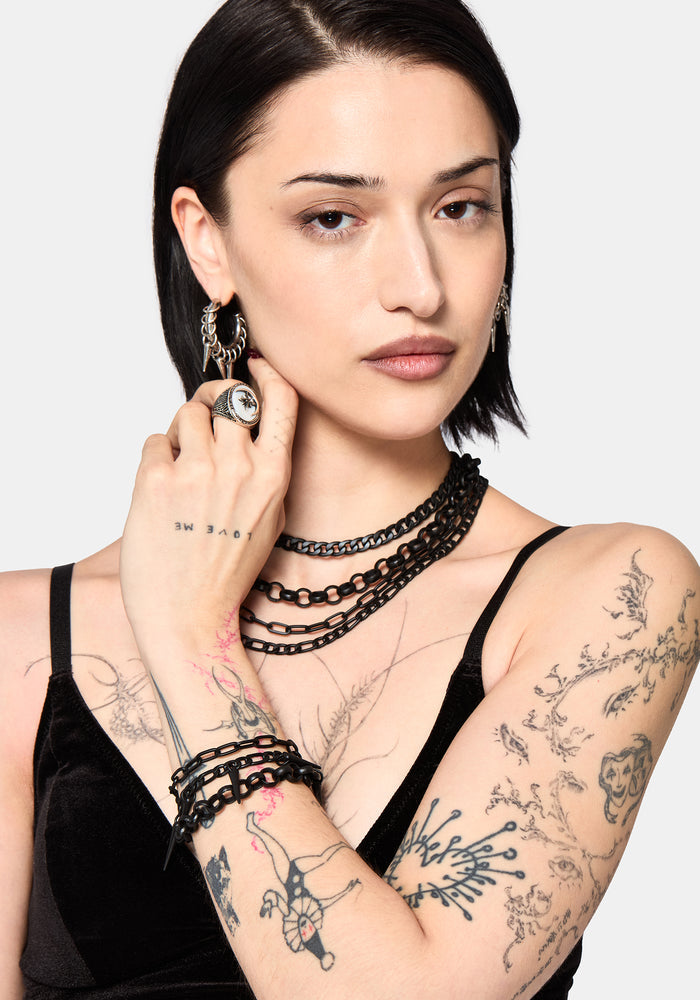 Chorx Layered Jet Chain Bracelet
