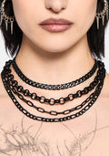 Chorx Layered Jet Chain Necklace