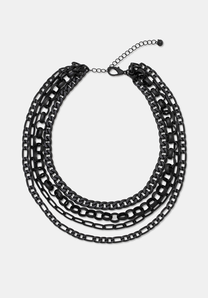 Chorx Layered Jet Chain Necklace