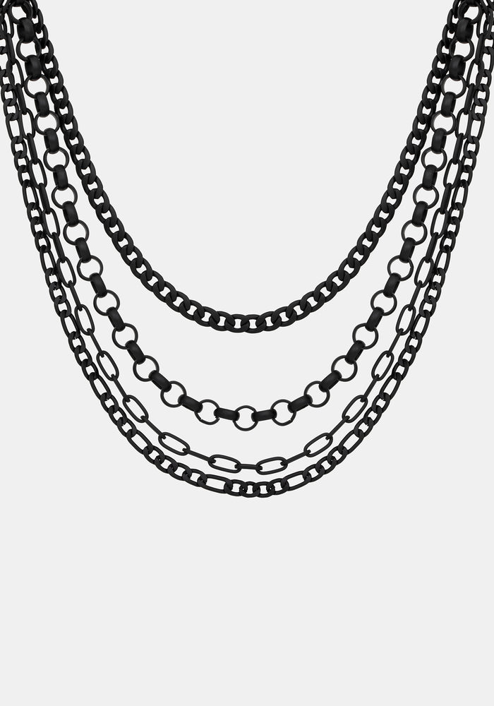 Chorx Layered Jet Chain Necklace