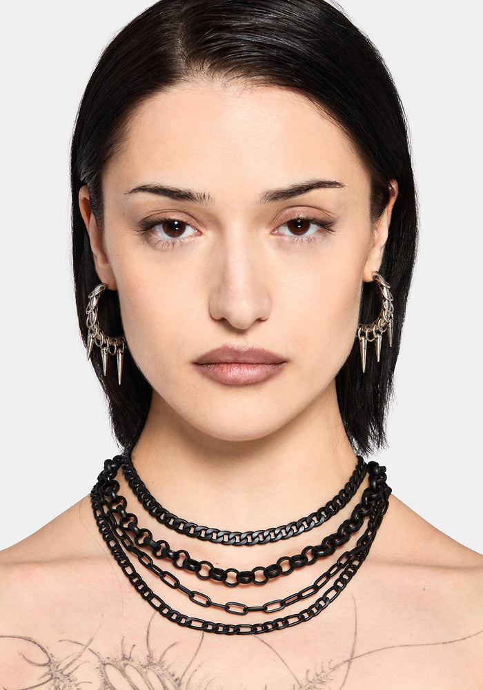 Chorx Layered Jet Chain Necklace