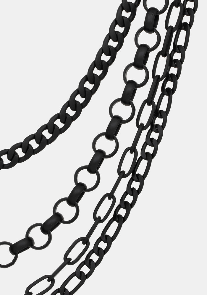 Chorx Layered Jet Chain Necklace