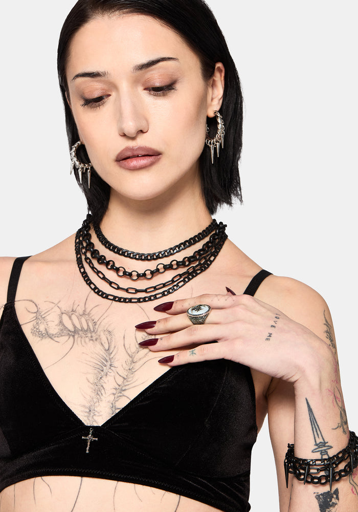 Chorx Layered Jet Chain Necklace