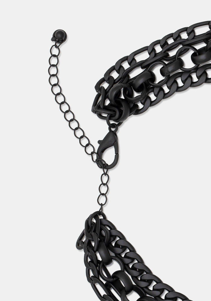 Chorx Layered Jet Chain Necklace
