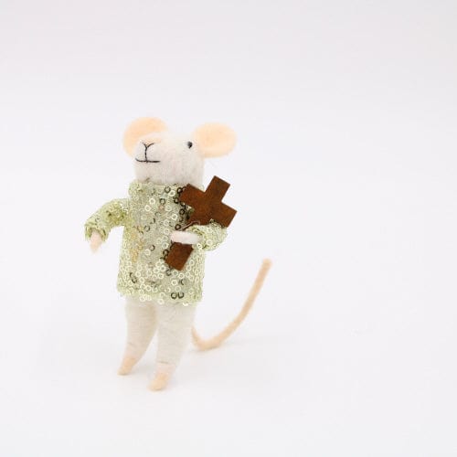 Church Mouse with Cross Ornament Trade Cie LLC Christmas Ornament