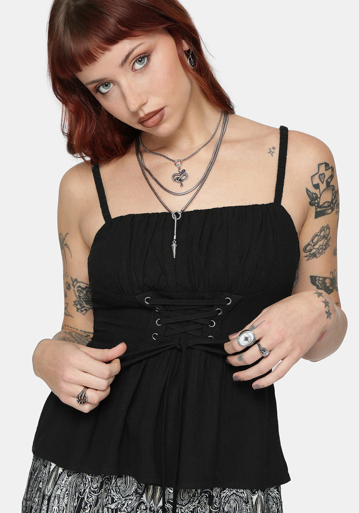Cirissa Corset Lace Up Detail Cami