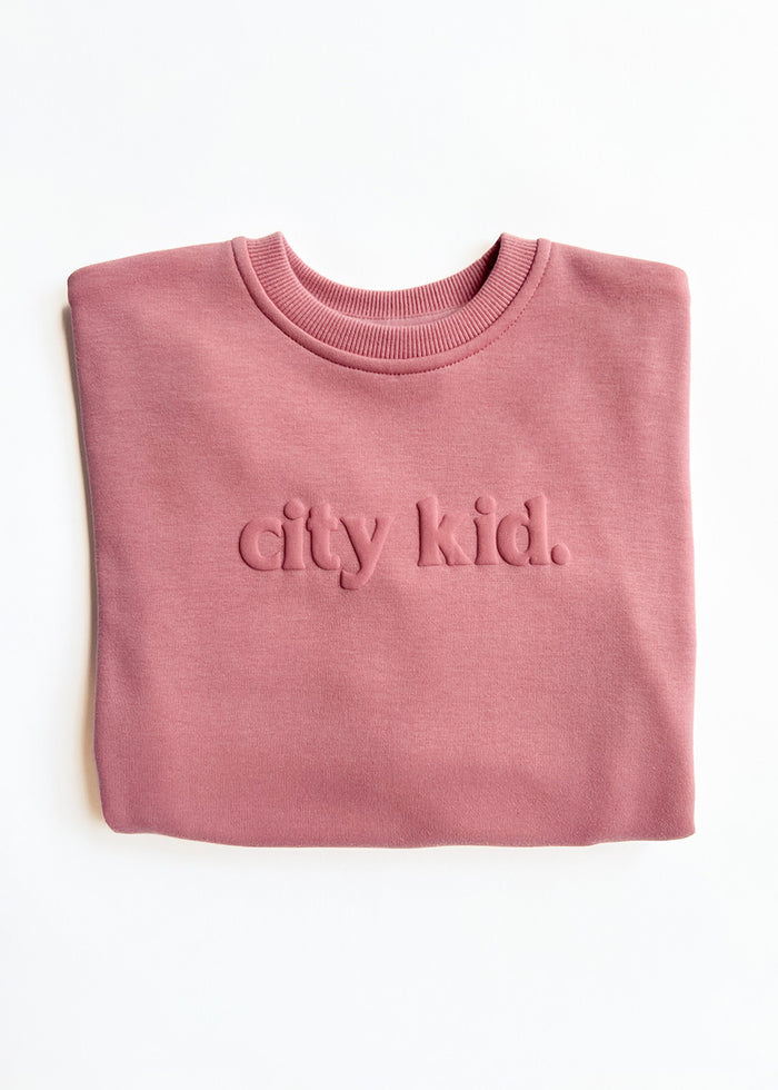 City Kid Oversized Sweatshirt - Mauve