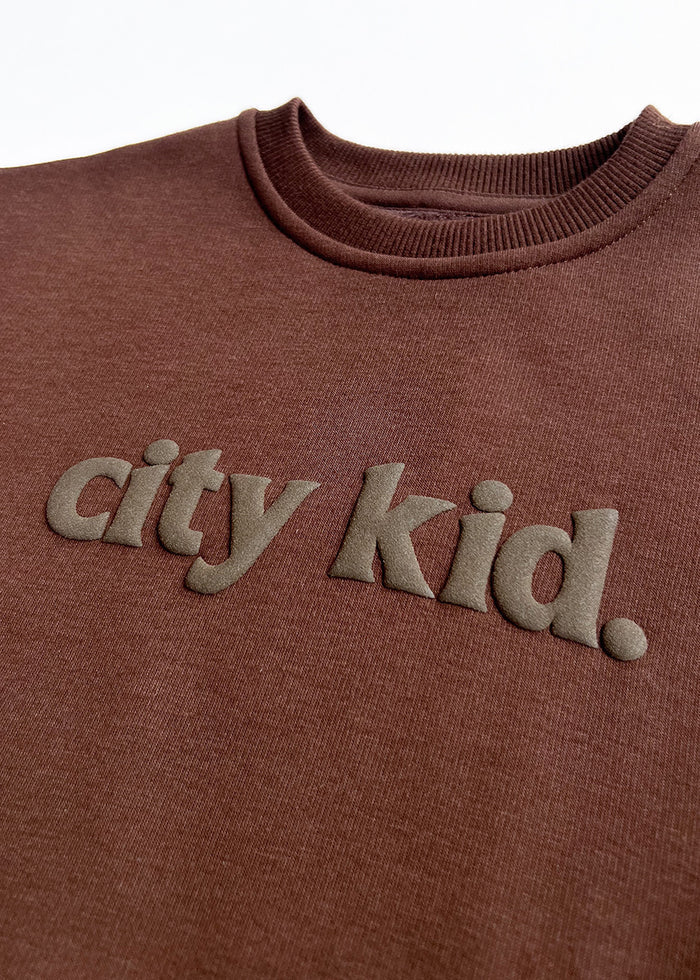 City Kid Oversized Sweatshirt - Mocha