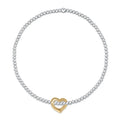 Classic Sterling Mixed Metal 2.5 mm Bead Bracelet Love Gold Charm | eNewton e.newton Designs Bracelets