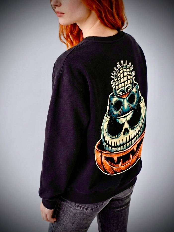 ClaxtoncreationsGB- The Stack-of -horror black sweater Claxton Creations GB