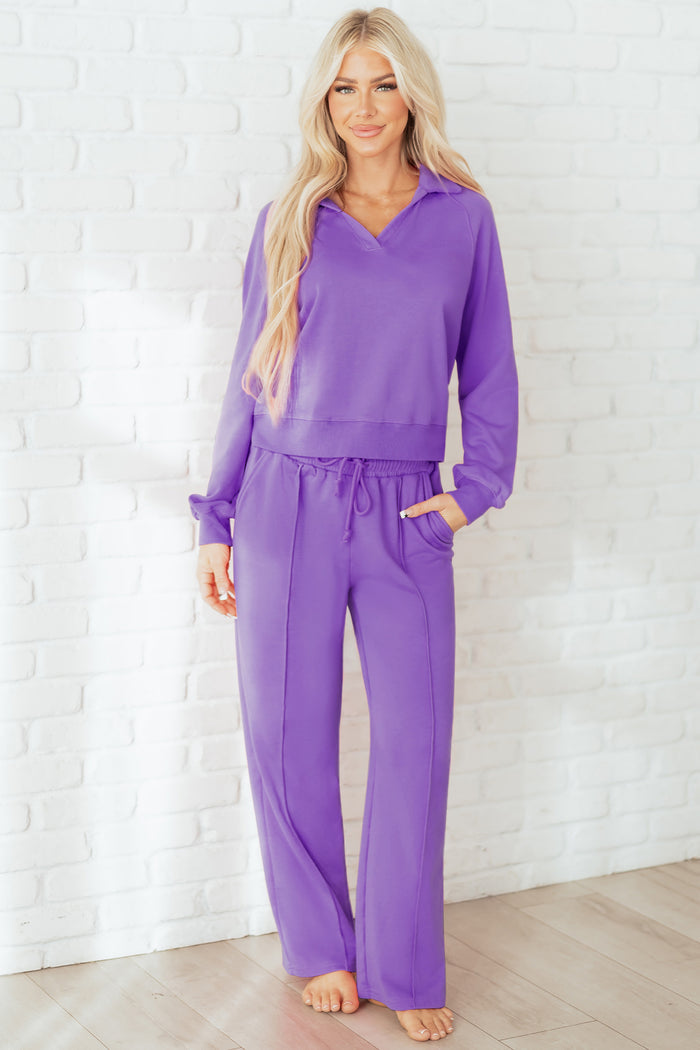 Collared Pullover & Pants Set