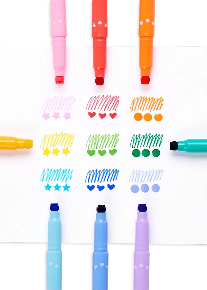 Confetti Stamp Double-Ended Markers