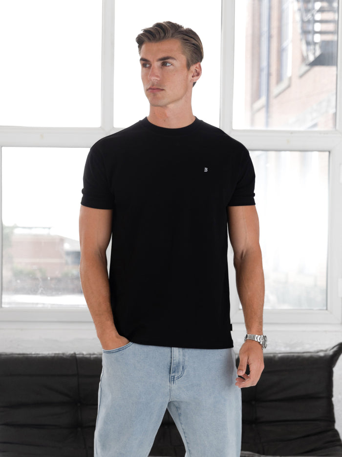 Conrad Relaxed Anchor T-Shirt - Black