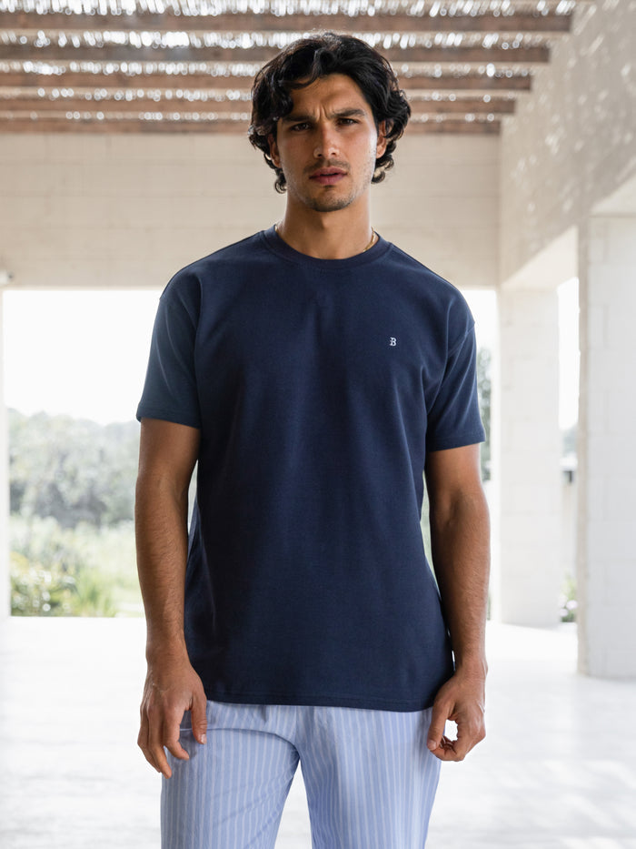 Conrad Relaxed Anchor T-Shirt - True Navy