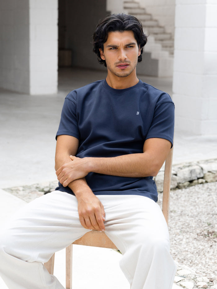 Conrad Relaxed Anchor T-Shirt - True Navy