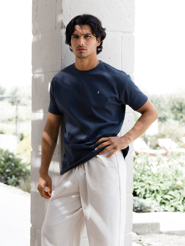 Conrad Relaxed Anchor T-Shirt - True Navy